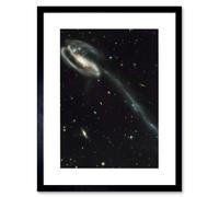 Wall Art Print Hubble Space Astronomy The Tadpole Spiral Galaxy Gravitational Forces Pair Collision Create Long Tail Gas Blue Star Birthing Debris Art Artery8 Black W7 inch x H9 inch
