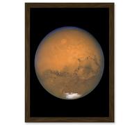 Wall Art Print Hubble Space Astronomy View Mars Red Planet Olympus Mons Volcano Valles Marineris Canyons Solis Lacus Dark Marking Southern Polar Ice C Artery8 Brown W12 inch x H16 inch