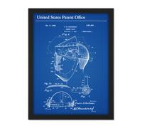 Wall Art Print Huntsman Welder's Face Mask 1926 Patent Plan Large Framed Wall Décor Art Artery8 Black W18 inch x H24 inch