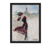 Wall Art Print Jean Beraud Parisienne In A Red Dress C1900 Painting Large Framed Wall Décor Art Artery8 Light Oak W18 inch x H24 inch