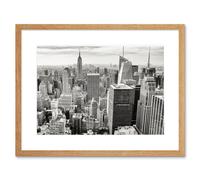Wall Art Print Jilden Rockefeller Center New York BW USA Framed Artery8 Beige W7 inch x H9 inch