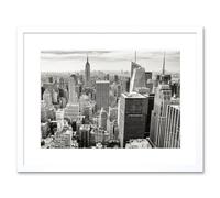 Wall Art Print Jilden Rockefeller Center New York BW USA Framed Artery8 White W7 inch x H9 inch