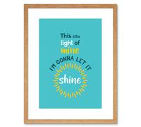 Wall Art Print Kids Little Light of Mine Shine Framed Artery8 Beige W7 inch x H9 inch