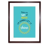 Wall Art Print Kids Little Light of Mine Shine Framed Artery8 Brown W7 inch x H9 inch