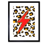 Wall Art Print Leopard Shapes Strong Framed Artery8 Black W7 inch x H9 inch