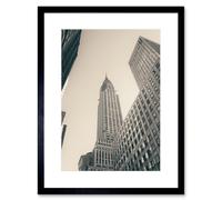 Wall Art Print Lextrait Chrysler Building NY BW Framed Artery8 Black W7 inch x H9 inch