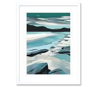 Wall Art Print Luskentyre Beach Isle of Harris Coastal Landscape Artwork Framed 9X7 Inch Artery8 White W7 inch x H9 inch