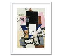 Wall Art Print Malevich Composition Mona Lisa Framed Artery8 White W7 inch x H9 inch