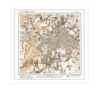 Wall Art Print Map Antique 1922 Reich Office Berlin City Old Replica Square Framed Picture 16X16 Inch Artery8 White W16 inch x H16 inch