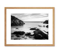 Wall Art Print Marloes Wales Rocky Coast BW Framed Artery8 Beige W7 inch x H9 inch