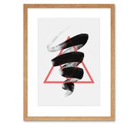 Wall Art Print Minimalist Brush Stroke Artwork Framed 9X7 Inch Artery8 Beige W7 inch x H9 inch