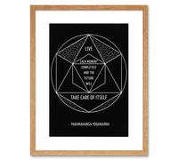 Wall Art Print Motivational Live Each Moment Paramahansa Yogananda Framed Artery8 Beige W7 inch x H9 inch