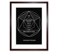 Wall Art Print Motivational Live Each Moment Paramahansa Yogananda Framed Artery8 Brown W7 inch x H9 inch