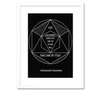 Wall Art Print Motivational Live Each Moment Paramahansa Yogananda Framed Artery8 White W7 inch x H9 inch