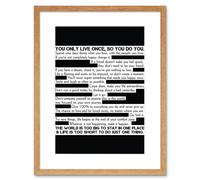 Wall Art Print Motivational Manifesto Advice Typography Black White Framed Artery8 Beige W7 inch x H9 inch