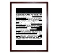 Wall Art Print Motivational Manifesto Advice Typography Black White Framed Artery8 Brown W7 inch x H9 inch