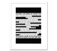 Wall Art Print Motivational Manifesto Advice Typography Black White Framed Artery8 White W7 inch x H9 inch