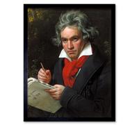 Wall Art Print Music Composer Ludwig Van BeethovenPortrait Painting Joseph Karl Stieler Art Framed Artery8 Black W12 inch x H16 inch