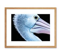 Wall Art Print Nahum Pelican Head Close Up Framed Artery8 Beige W7 inch x H9 inch