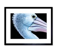 Wall Art Print Nahum Pelican Head Close Up Framed Artery8 Black W7 inch x H9 inch
