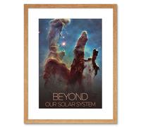 Wall Art Print NASA Beyond Solar System Eagle Nebula's Pillars of Creation Poster Artwork Framed 9X7 Inch Artery8 Beige W7 inch x H9 inch