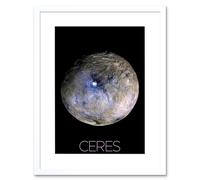 Wall Art Print NASA Dwarf Planet Ceres False-Color Poster Artwork Framed 9X7 Inch Artery8 White W7 inch x H9 inch