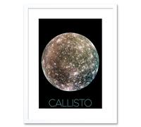 Wall Art Print NASA Galileo Spacecraft Jupiters Moon Callisto Poster Artwork Framed 9X7 Inch Artery8 White W7 inch x H9 inch