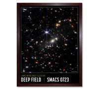 Wall Art Print NASA James Webb Space Telescope First Deep Field Smacs 0723 Volans Constellation Galaxy Image Art Framed Artery8 Brown W12 inch x H16 inch