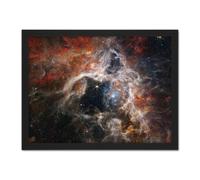 Wall Art Print NASA James Webb Space Telescope NIRCam A Cosmic Tarantula 30 Doradus NGC 2070 Large Framed Wall Décor Art Artery8 Brown W18 inch x H24 inch