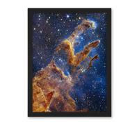 Wall Art Print NASA James Webb Space Telescope Pillars of Creation Eagle Nebula Large Framed Wall Décor Art Artery8 Brown W18 inch x H24 inch