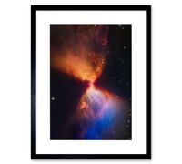 Wall Art Print NASA James Webb Telescope Catches Fiery Hourglass New Star Forms Protostar Artwork Framed 9X7 Inch Artery8 Black W7 inch x H9 inch
