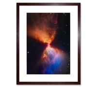 Wall Art Print NASA James Webb Telescope Catches Fiery Hourglass New Star Forms Protostar Artwork Framed 9X7 Inch Artery8 Brown W7 inch x H9 inch