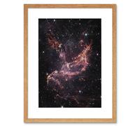 Wall Art Print NASA James Webb Telescope Cluster's Dusty Ribbons Star Formation Artwork Framed 9X7 Inch Artery8 Beige W7 inch x H9 inch
