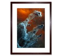 Wall Art Print NASA James Webb Telescope Ghostly Figures Pillars of Creation MIRI Image Artwork Framed 9X7 Inch Artery8 Brown W7 inch x H9 inch