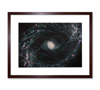 Wall Art Print NASA James Webb Telescope NGC 1433 Intricate Network Gas Dust Galaxies Artwork Framed 9X7 Inch Artery8 Brown W7 inch x H9 inch