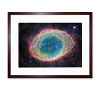 Wall Art Print NASA James Webb Telescope NIRCam Image of Ring Nebula Planetary Messier 57 Intricate Details of a Dying Star Formation Celestial Doughn Artery8 Brown W7 inch x H9 inch