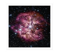 Wall Art Print NASA James Webb Telescope Prelude to Supernova Square Framed Picture 16X16 Inch Artery8 White W16 inch x H16 inch