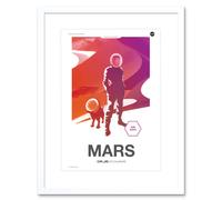 Wall Art Print NASA Modern Explorers Explore Moon to Mars Dune Scouts Artemis Poster Artwork Framed 9X7 Inch Artery8 White W7 inch x H9 inch