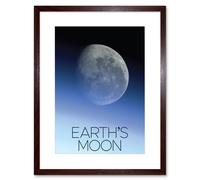 Wall Art Print NASA Our Solar System Earth's Atmosphere Moon Image ISS Artwork Framed 9X7 Inch Artery8 Brown W7 inch x H9 inch