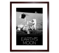 Wall Art Print NASA Our Solar System Earth's Moon Apollo 12 Lunar Surveyor Artwork Framed 9X7 Inch Artery8 Brown W7 inch x H9 inch
