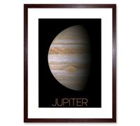 Wall Art Print NASA Our Solar System Jupiter Planet Image Red Spot Artwork Framed 9X7 Inch Artery8 Brown W7 inch x H9 inch