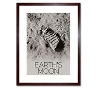 Wall Art Print NASA Our Solar System Moon Apollo 11 Boot Lunar Surface Artwork Framed 9X7 Inch Artery8 Brown W7 inch x H9 inch