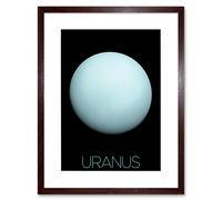 Wall Art Print NASA Our Solar System Uranus Planet Voyager 2 Image Artwork Framed 9X7 Inch Artery8 Brown W7 inch x H9 inch