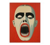 Wall Art Print Nightmare Gothic Horror Red Monochrome Living Room Wee Blue Coo Red W24 inch x H32 inch