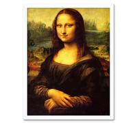 Wall Art Print Old Master Painting Leonardo Da Vinci Mona Lisa La Gioconda Reproduction Art Framed Artery8 White W12 inch x H16 inch