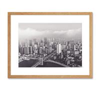 Wall Art Print Orrico New York City Cityscape Framed Artery8 Beige W7 inch x H9 inch