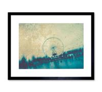 Wall Art Print Paris Abstract Graffiti Black Framed 9x7 inch Artery8 Black W7 inch x H9 inch