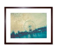 Wall Art Print Paris Abstract Graffiti Black Framed 9x7 inch Artery8 Brown W7 inch x H9 inch