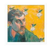 Wall Art Print Paul Gauguin Self Portrait Les Miserables Cropped Square Framed Picture 16X16 Inch Artery8 White W16 inch x H16 inch
