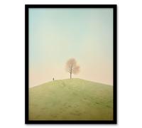 Wall Art Print Perspective Tree By Amy Denver Minimalist Soft Pastel Greens Minimalism Simple Modern Artwork Art Framed Artery8 Multi A4